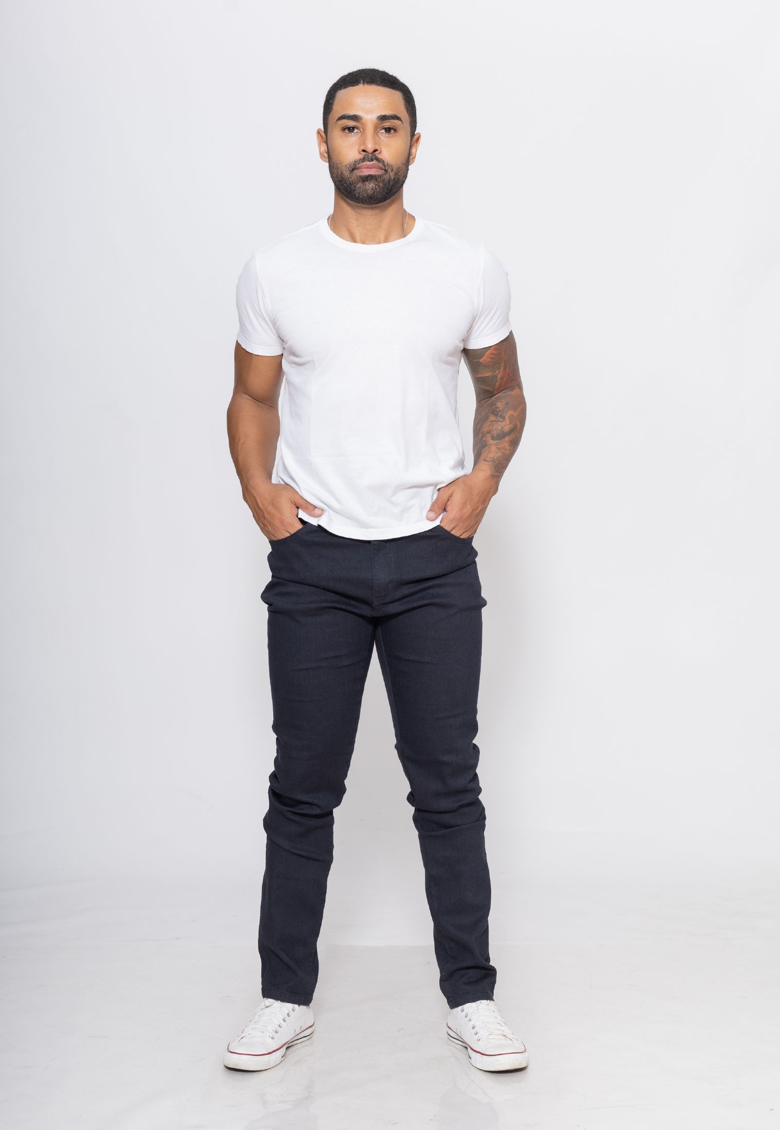 calça 1011 jeans preta masculina