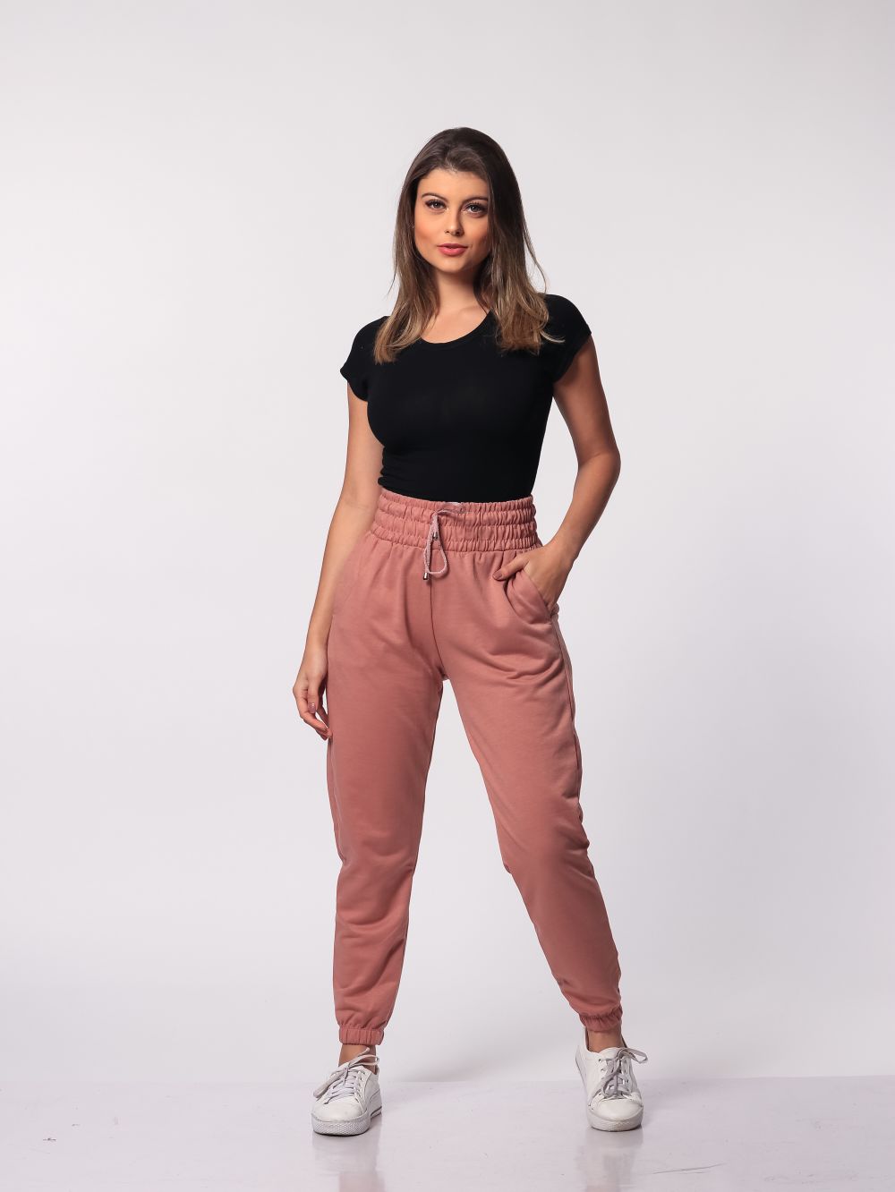 Calça Feminina Adulto Jogger Rose 16003