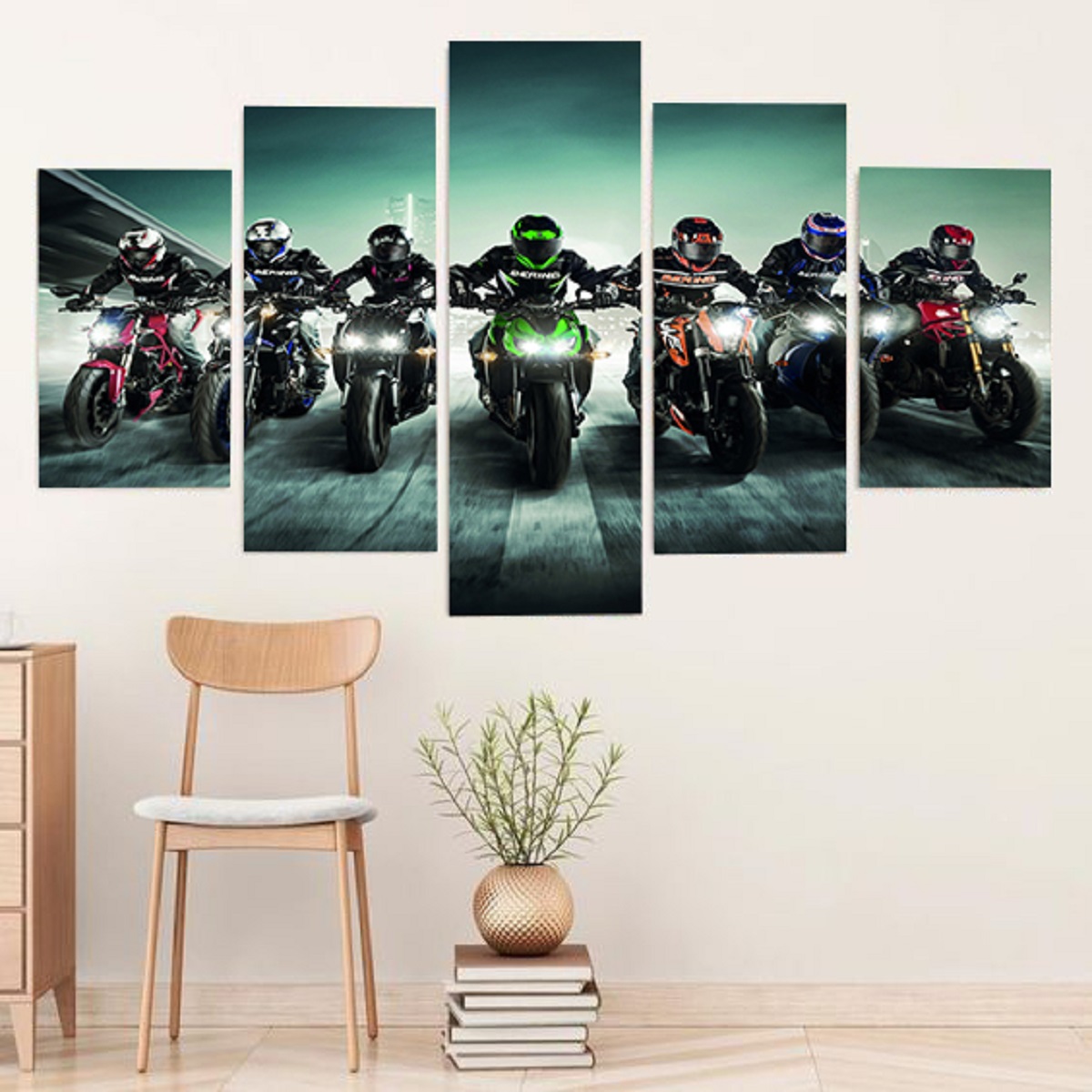 Quadro Decorativo 19001mod400 Mosaico Motociclistas 19001