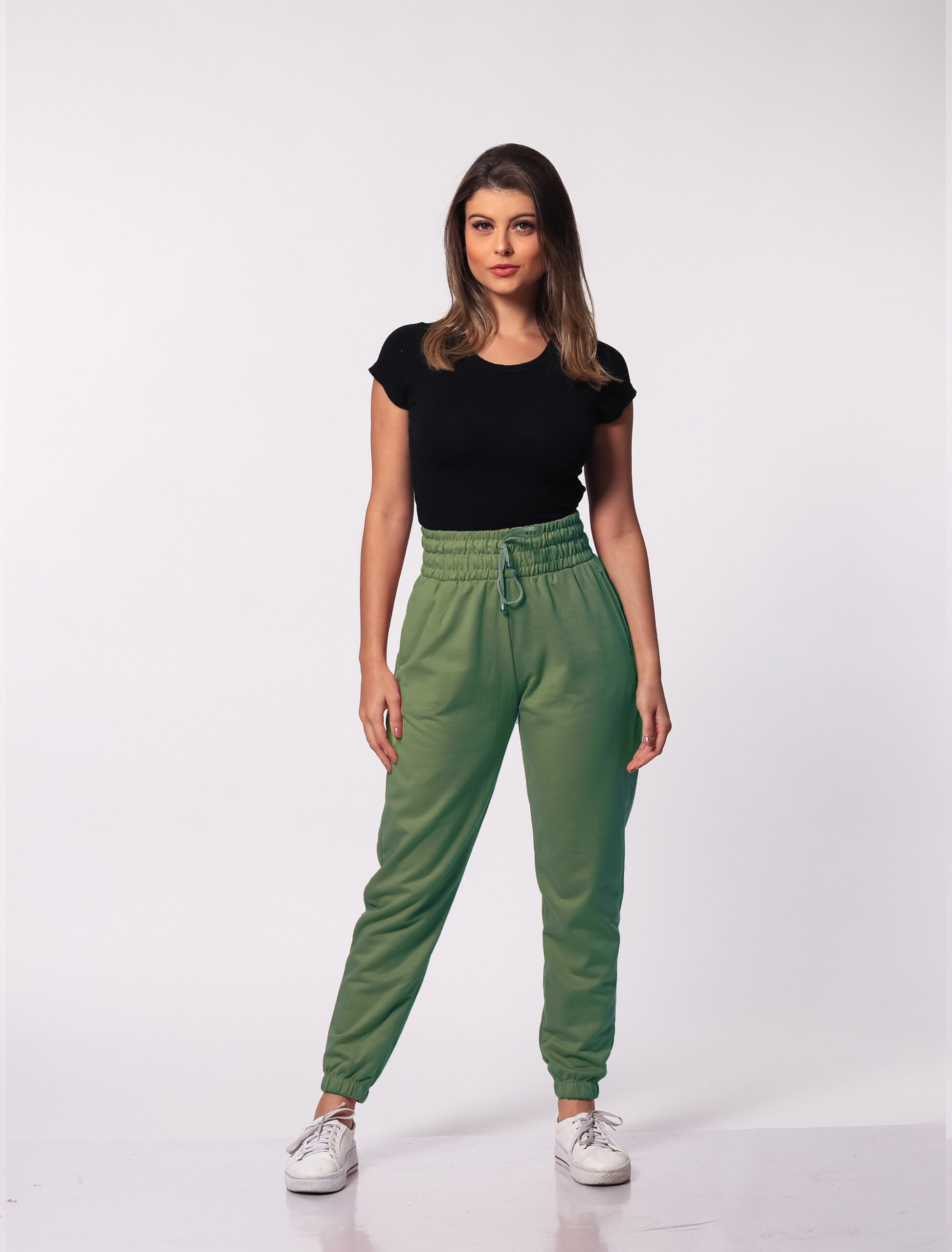 Calça Feminina 16043verde Adulto Jogger Verde 16043