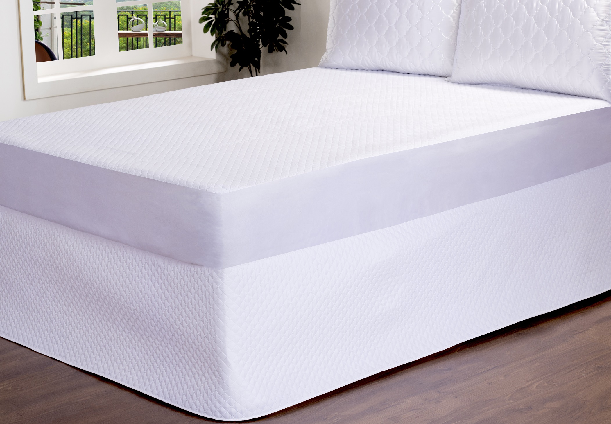 Saia 26025branco para Cama Box Colchobox Matelasse King Branco 26025