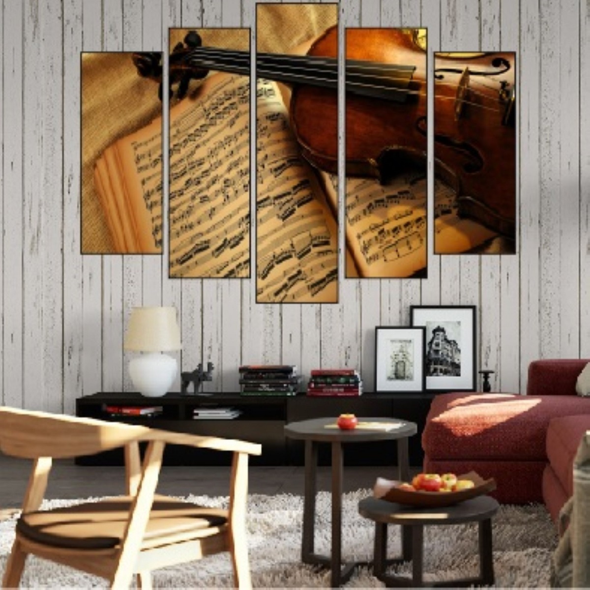 Quadro Decorativo 19001mod1213 Mosaico Violino 19001