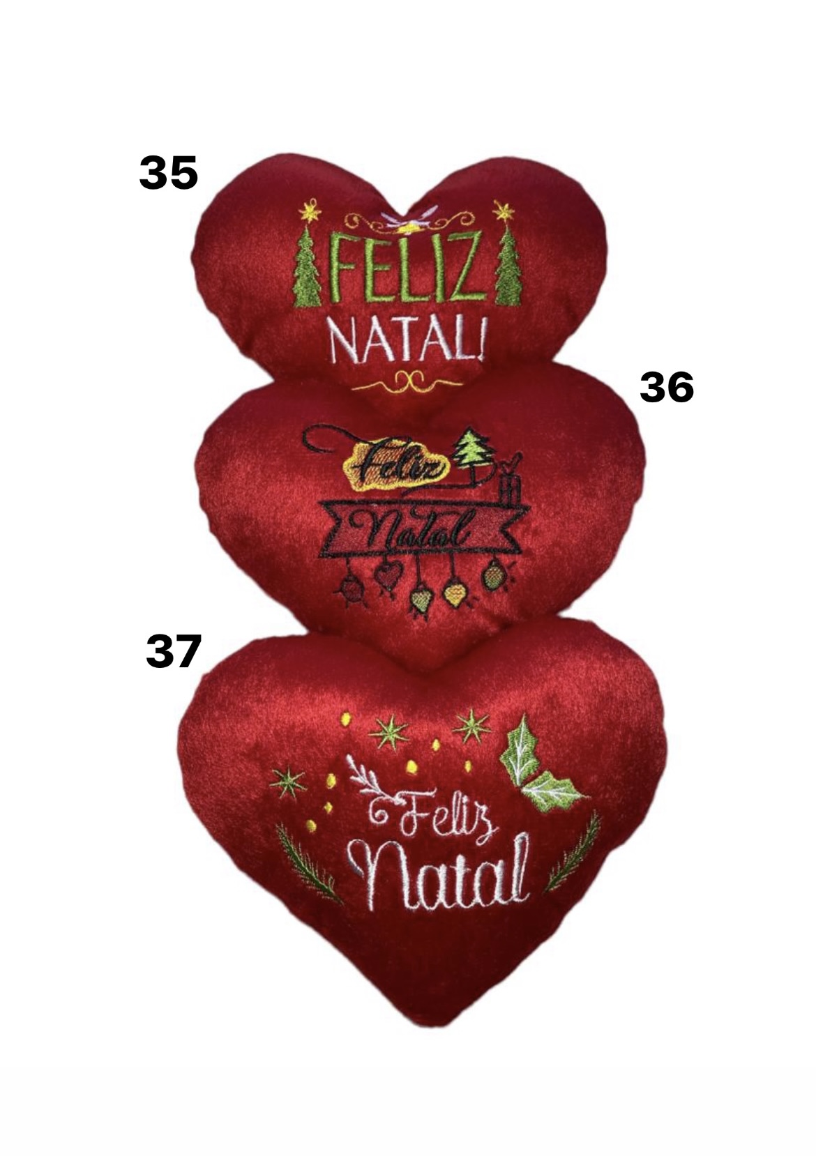 Coração 28001natal de Pelucia Natal 25×15 kit 10 peças