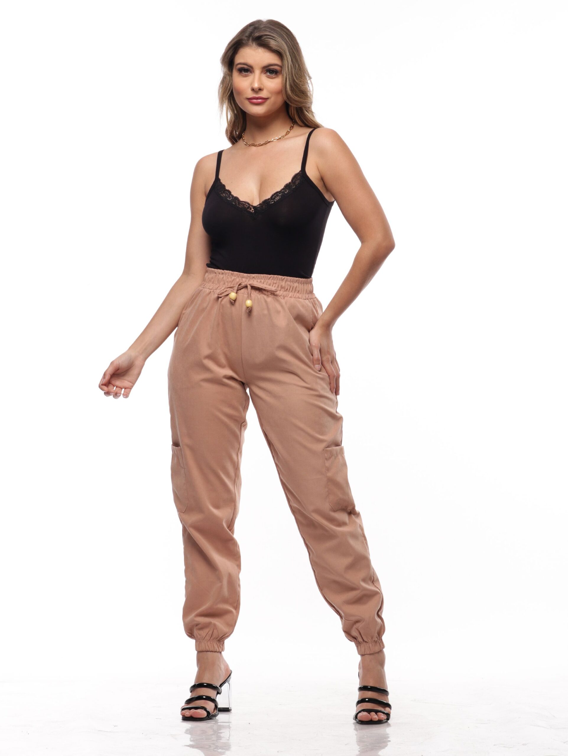 Calça Feminina 16047capuccino Jogger Capuccino 16047