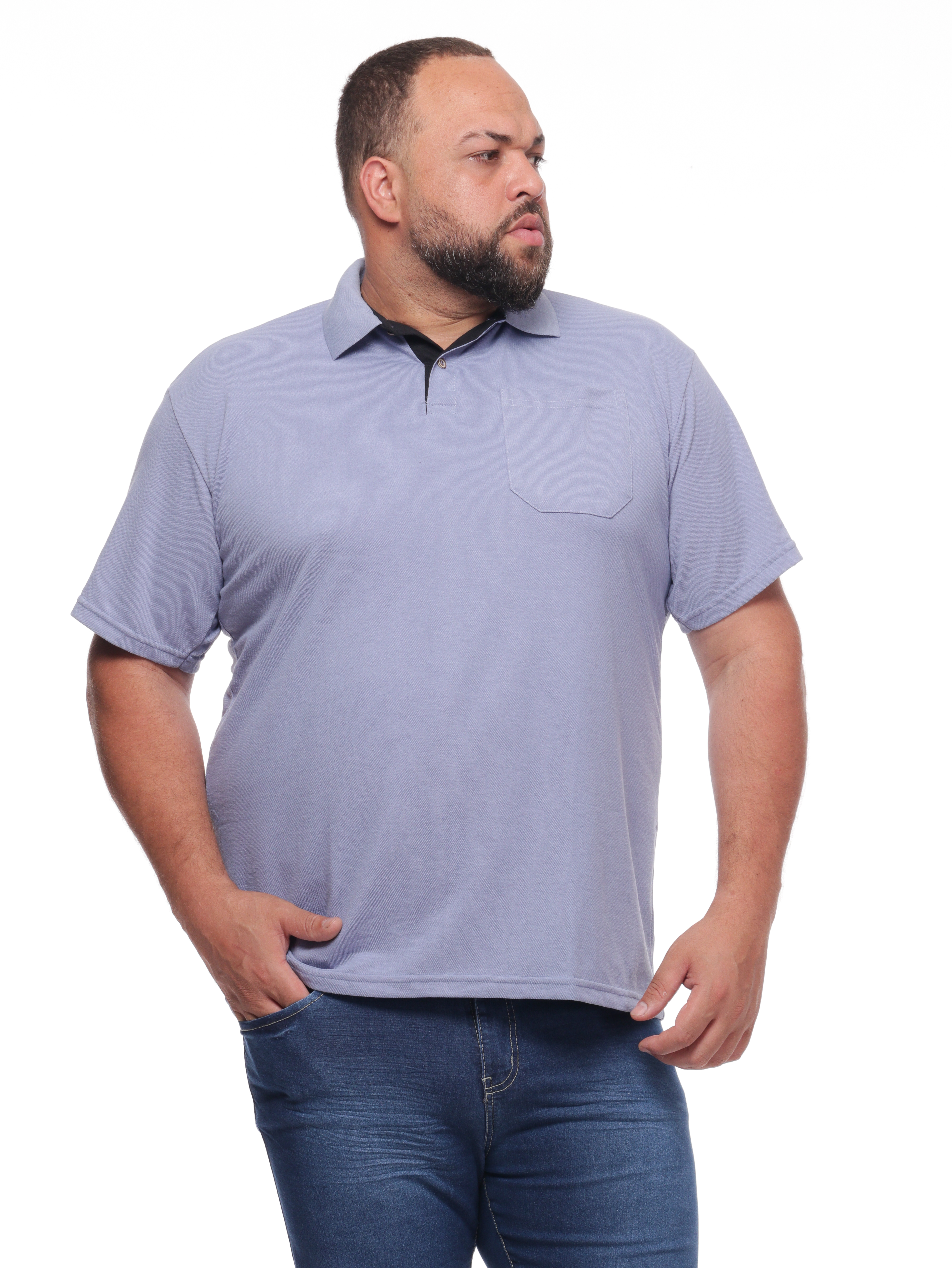 Polo 6074azulclaro Masculina Plus Size azulclaro 6074