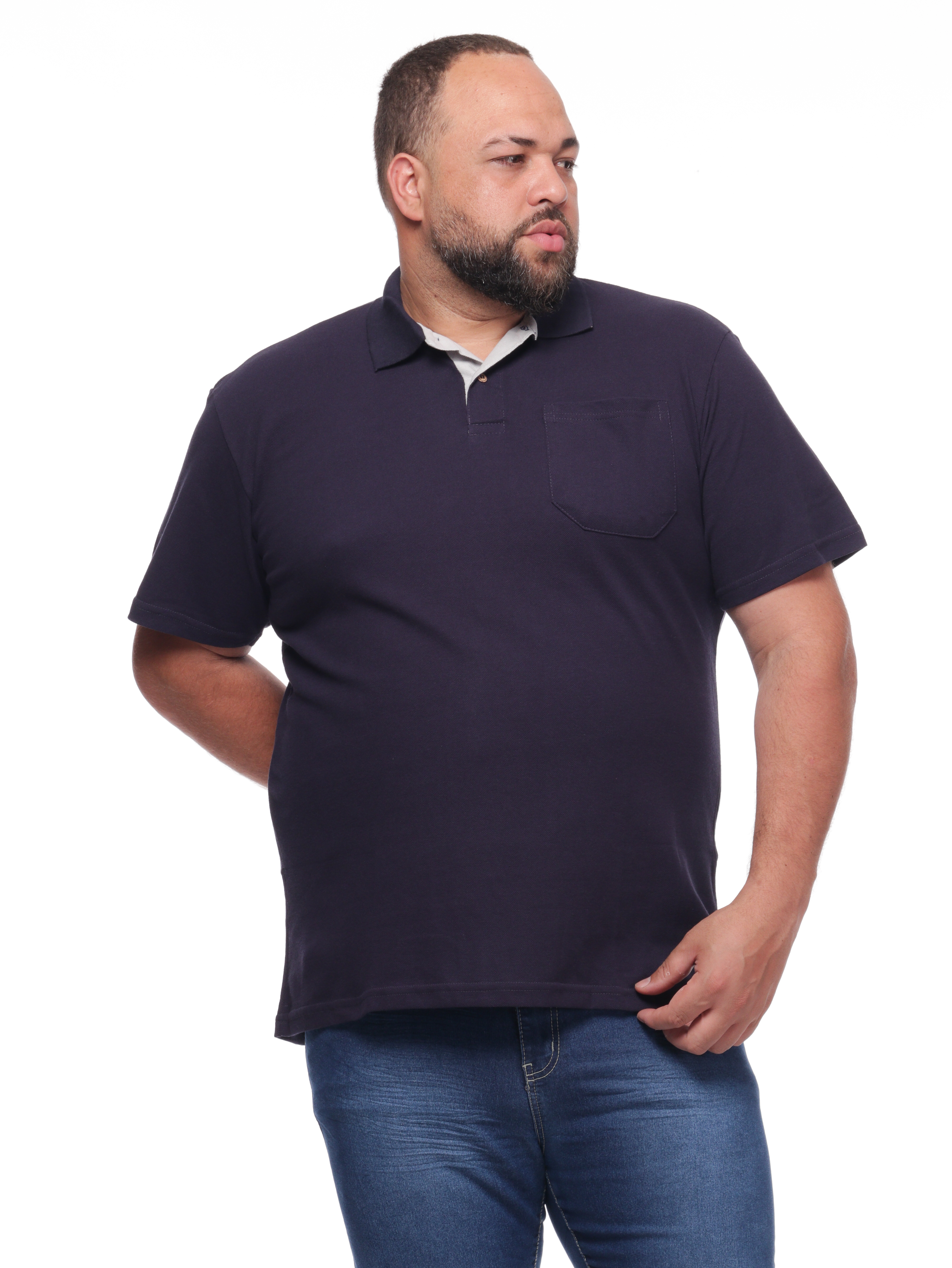 Polo 6074marinho Masculina Plus Size marinho 6074