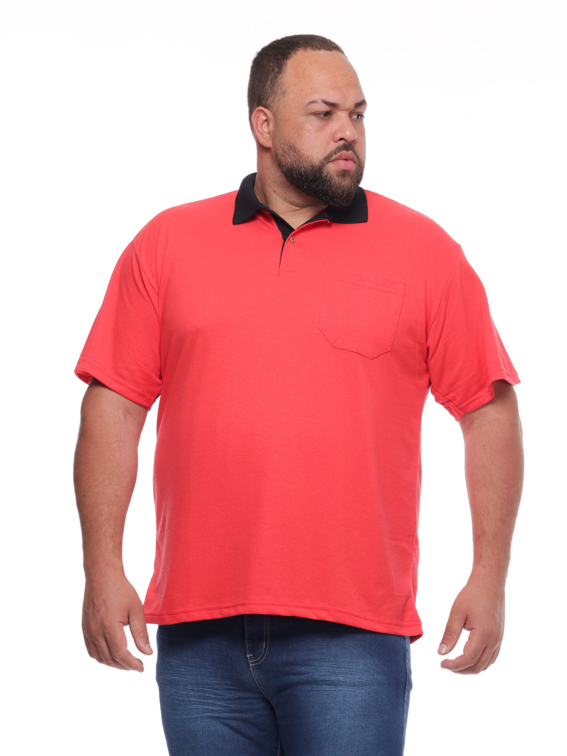 Polo 6074vermelha Masculina Plus Size vermelha 6074