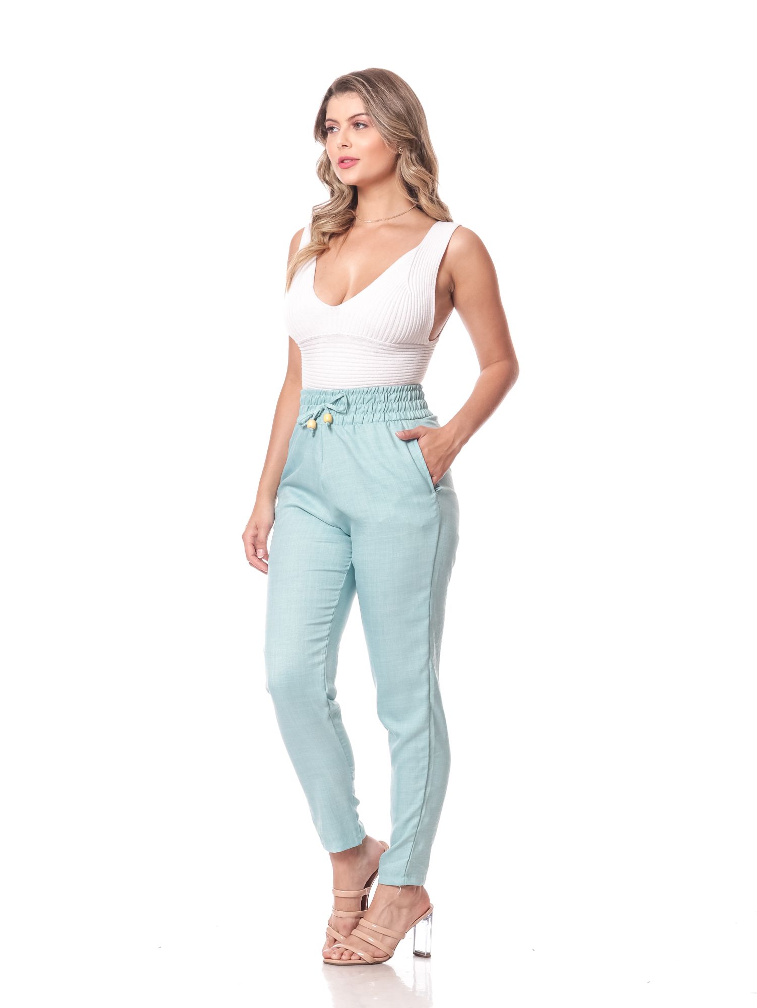 Calça 16099verdeagua ad Fem Jogger 16099