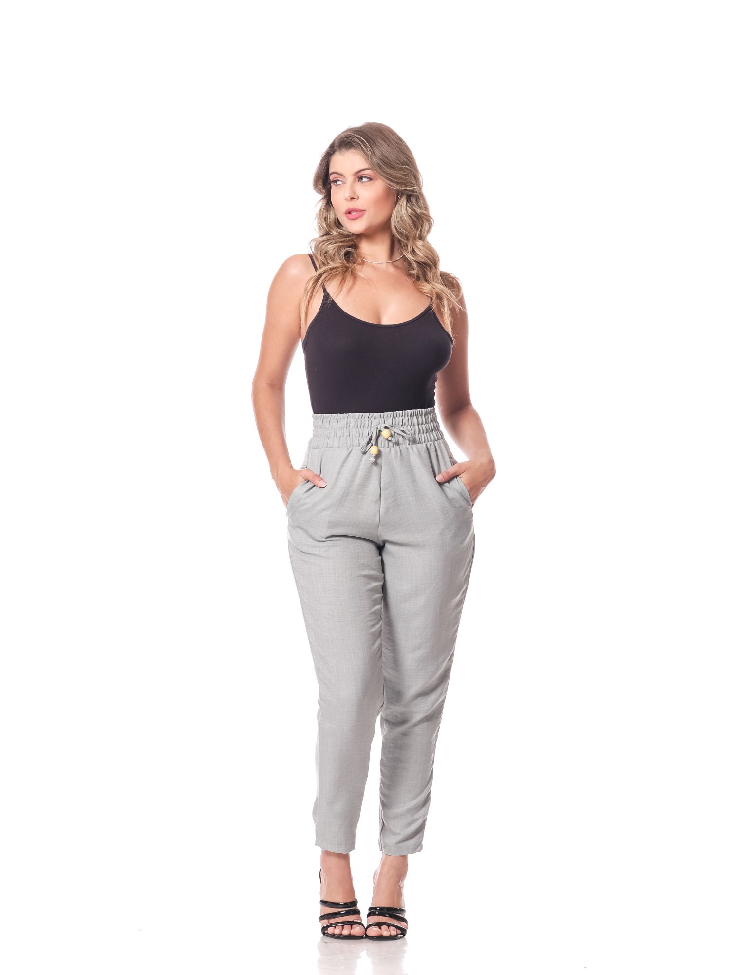 Calça 16102cinza ad Fem Jogger 16102