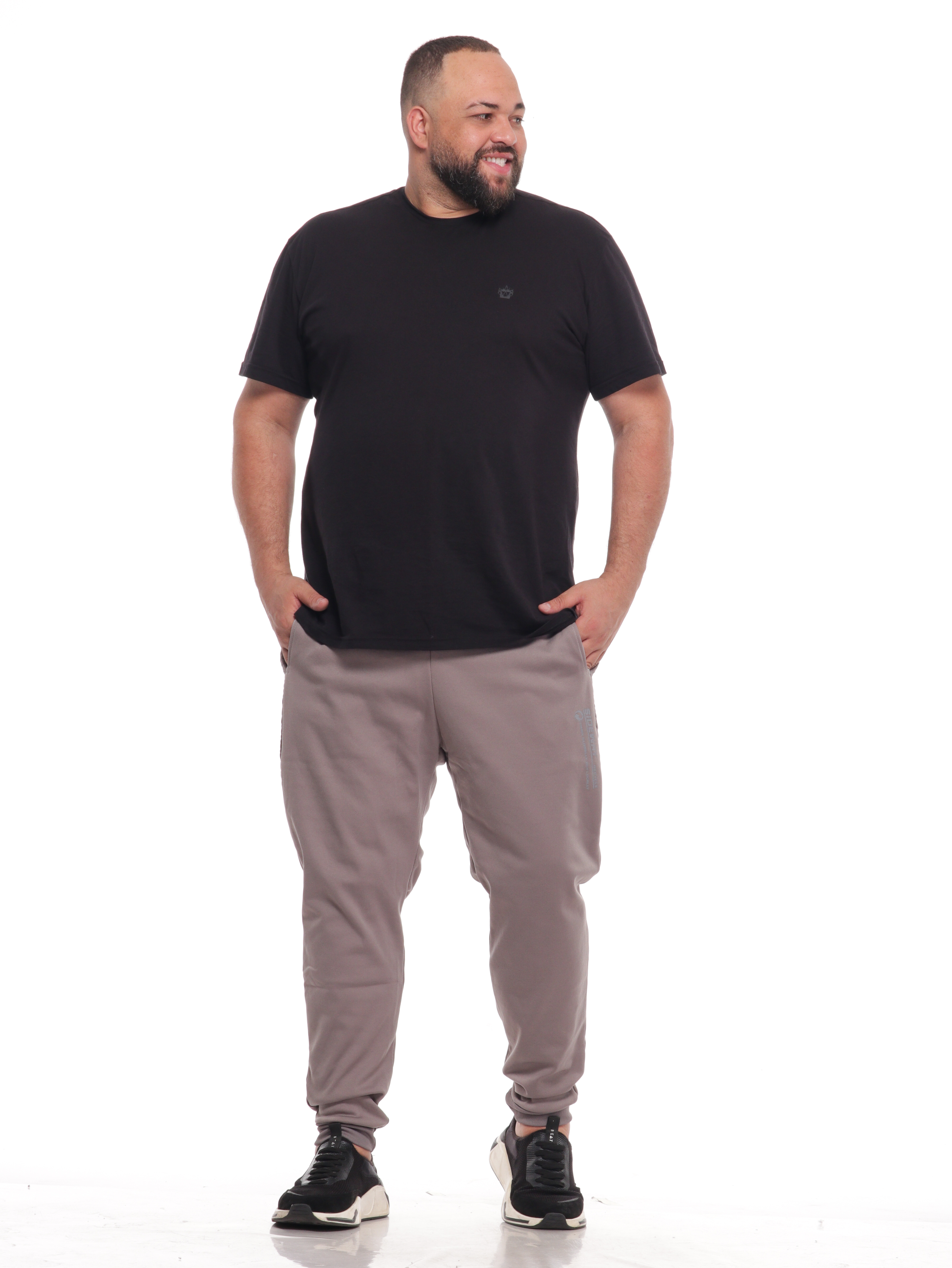 Calça Adulto 16138 Masculina Plus Size Cinza 16138