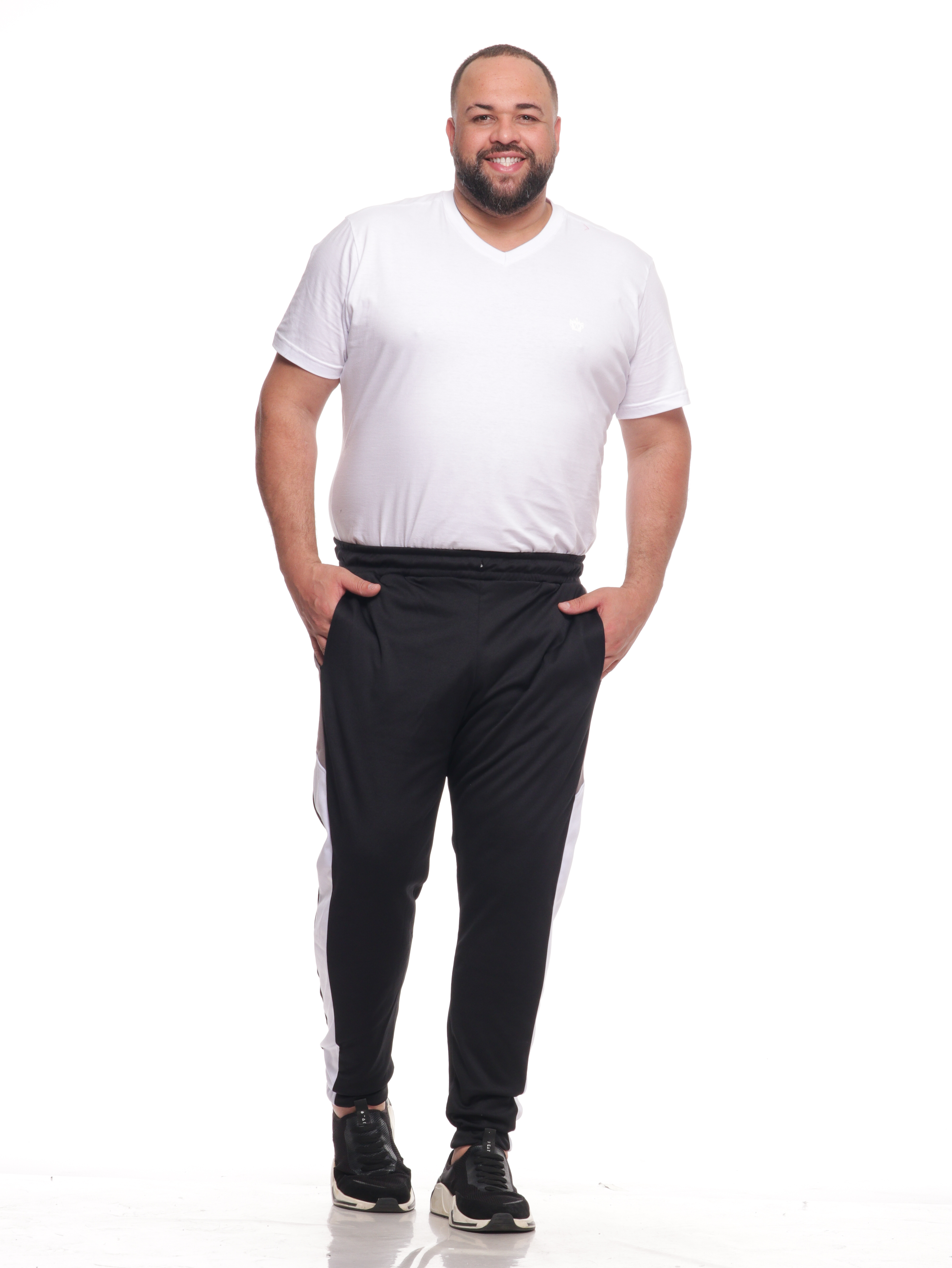 Calça Adulto 16136 Masculina Plus Size Preto 16136