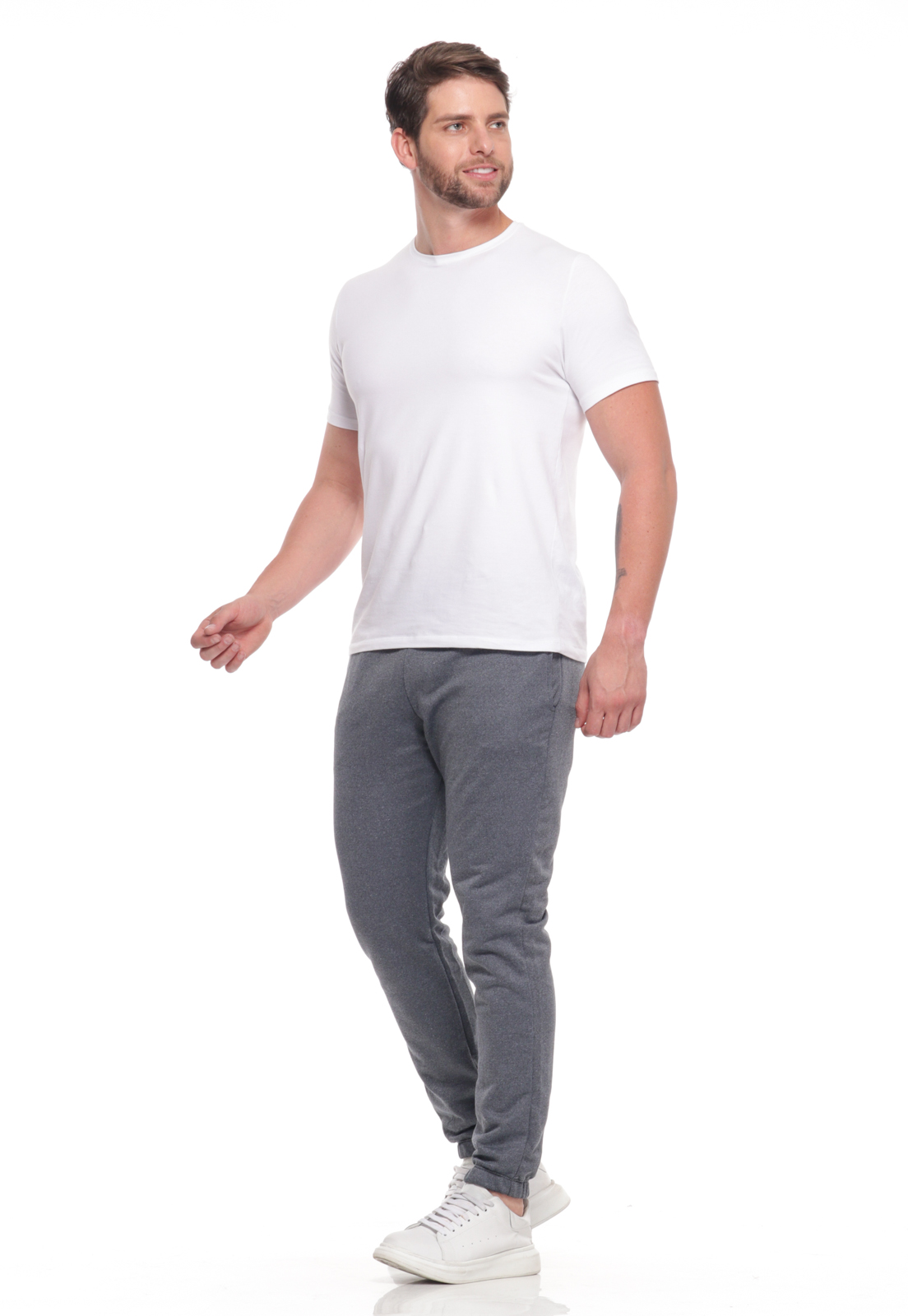 Calça Adulto 16134 Masculina Jogger Cinza Azulado 16134