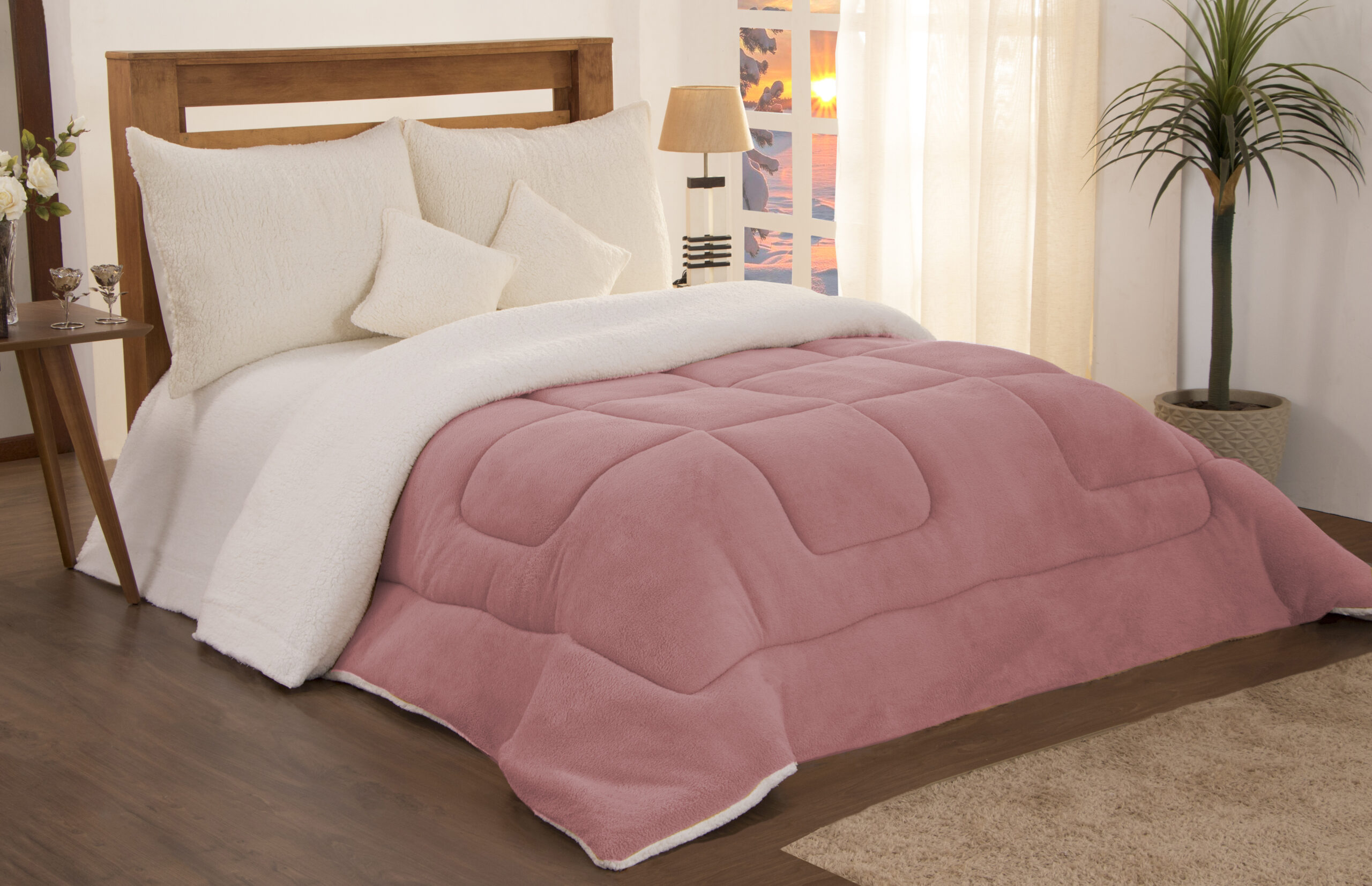 Coberdrom 26068rose Coberdrom Sherpa Soft Solteiro 26068