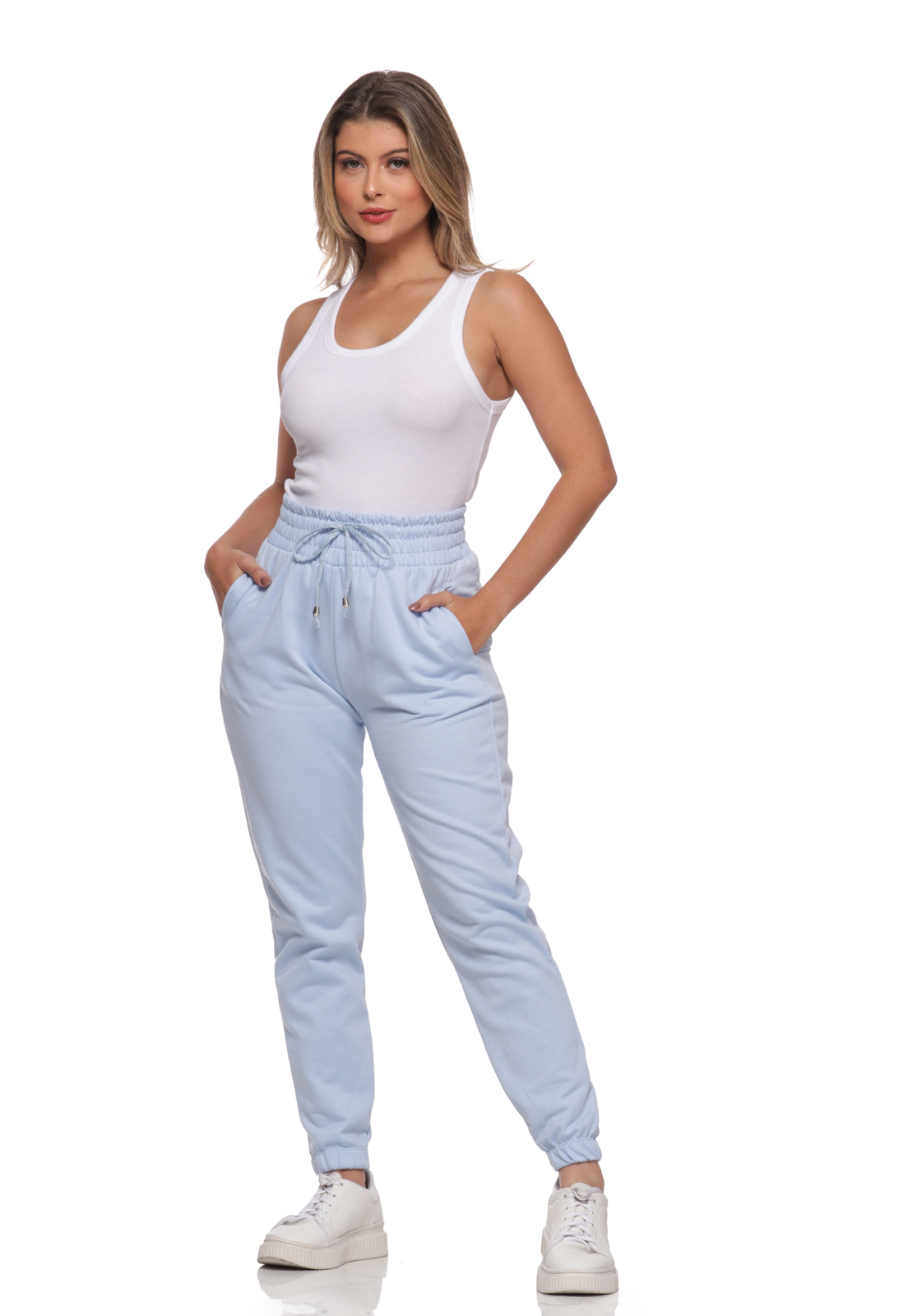 Calça 16128azulclaro ad Fem Jogger 16128