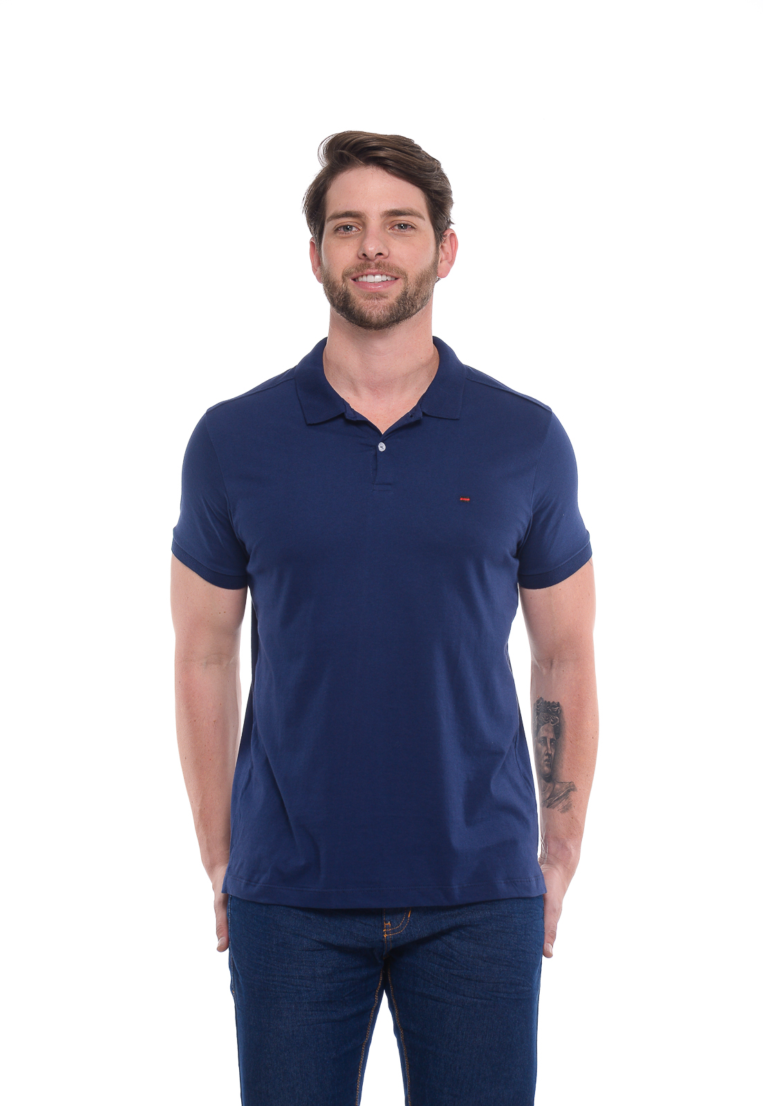 Camiseta Polo 53003marinho Camiseta Polo Masc Marinho 53003