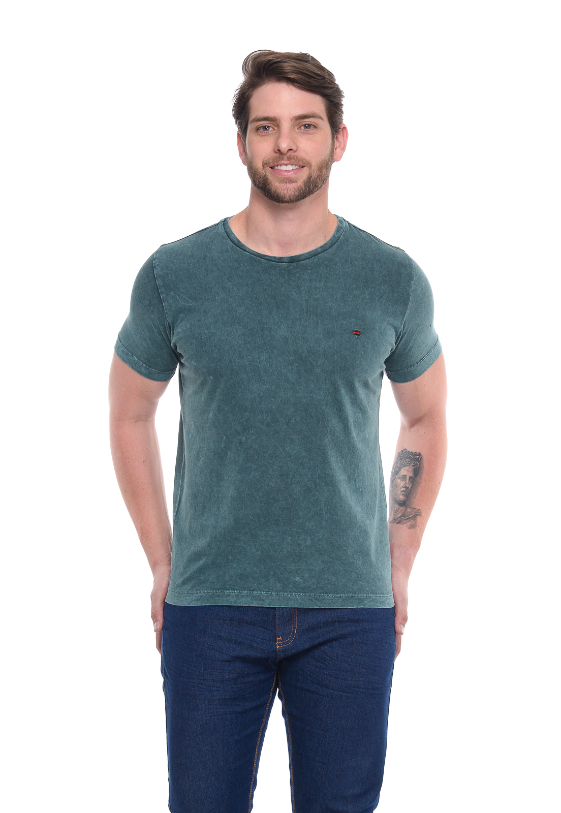 Camiseta 53001verde Camiseta Bas Careca Masc Verde 53001