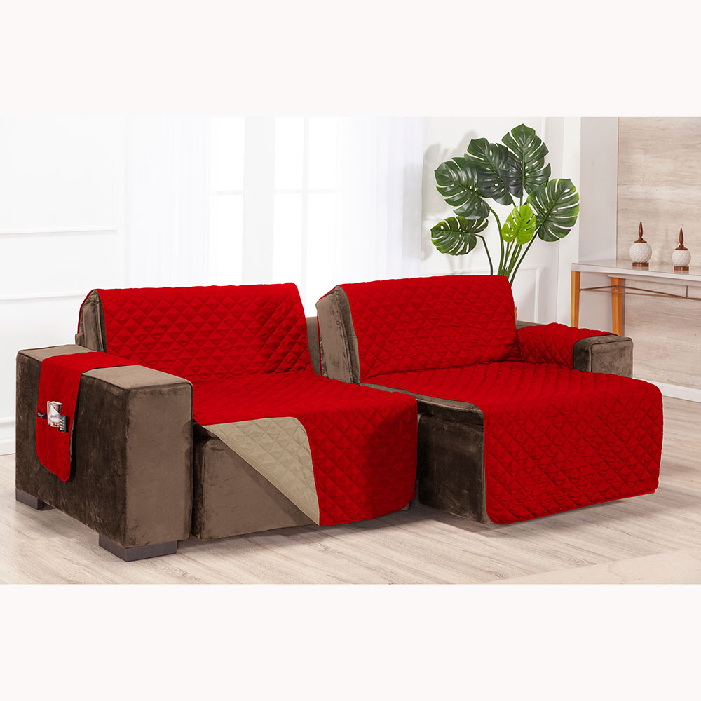 Protetor 62001vermelhocaqui de Sofa Retratil Assento 2,40 m Vermelho/Caqui 62001