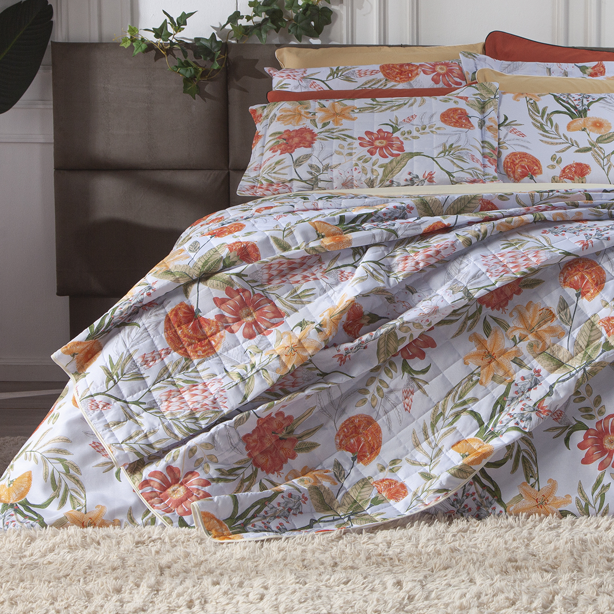 Jogo de Cama Casal 60002flores Essencialle 3 Pcs Flores 60002