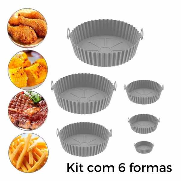 Kit 6 65023kit6 Formas de Silicone Fritadeira Eletrica 65023