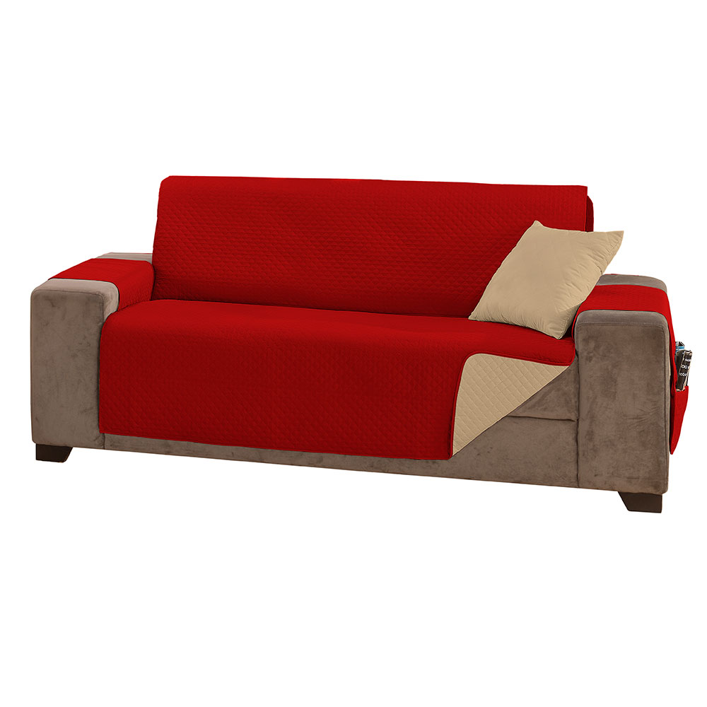 Protetor 62011kaquivermelho de Sofa Impermeavel 3 Lugares King 62011